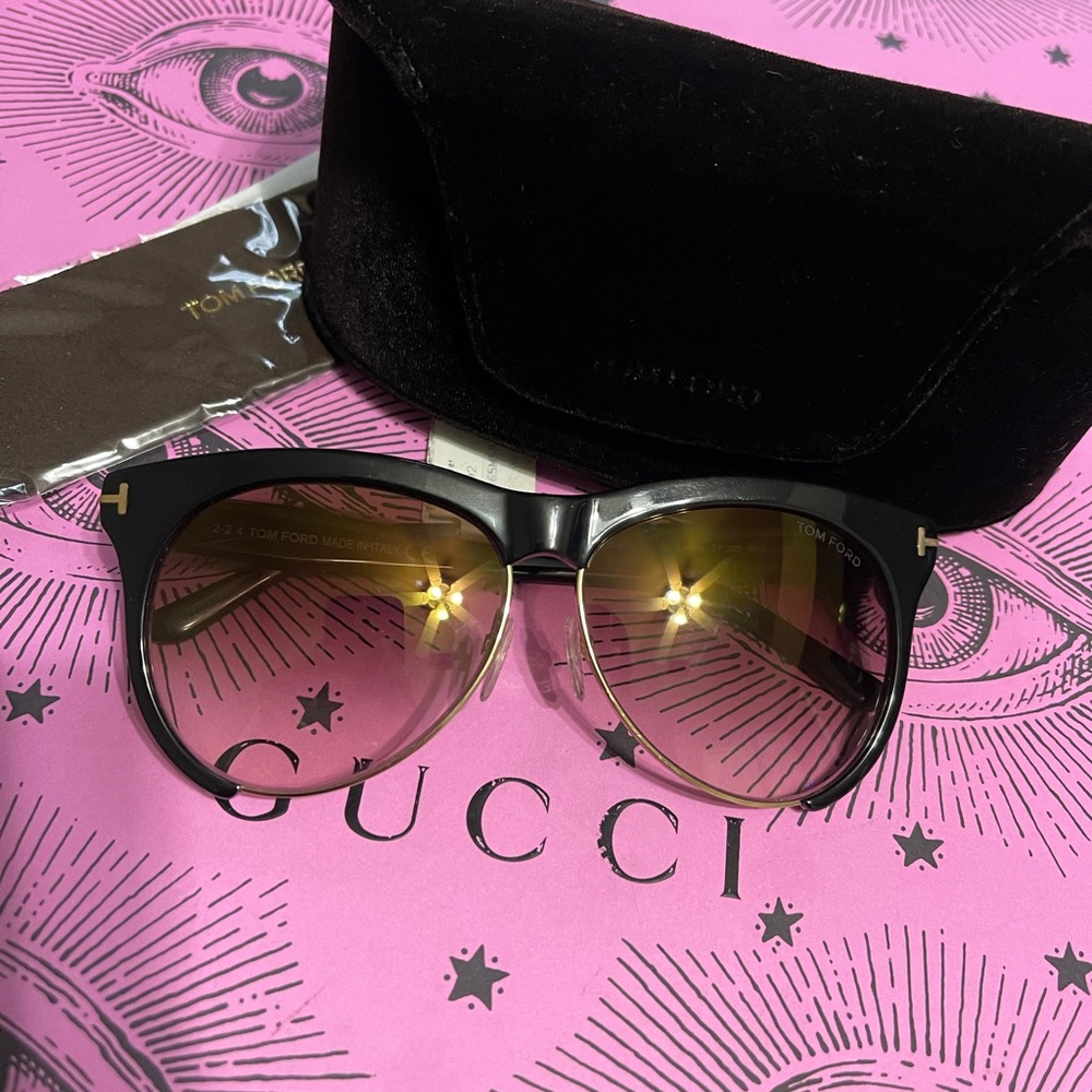 BNWT TOM FORD LEONA TF365 SUNGLASSES BROWN BLACK